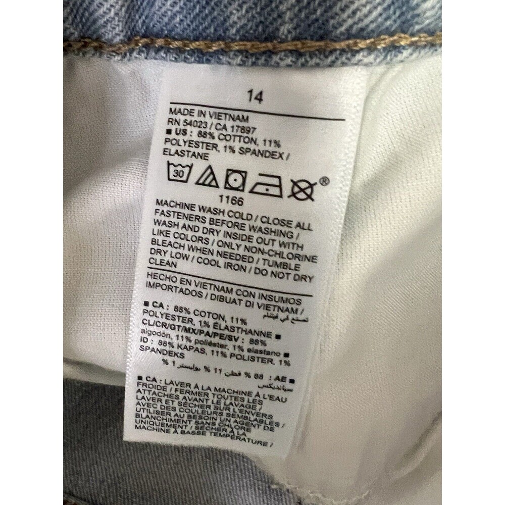 Old Navy Jean Shorts Womens OG Straight High Rise 14 Denim Distressed Light Wash - Picture 6 of 7